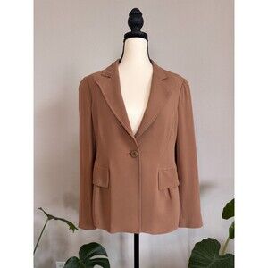 Emporio Armani Blazer IT 44/US 10 Brown Viscose Tailored Jacket Made in Italy
